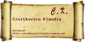 Czvitkovics Klaudia névjegykártya