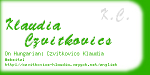 klaudia czvitkovics business card